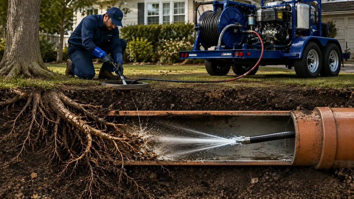 Tree Root Removal with Hydro Jetting in Lawndale